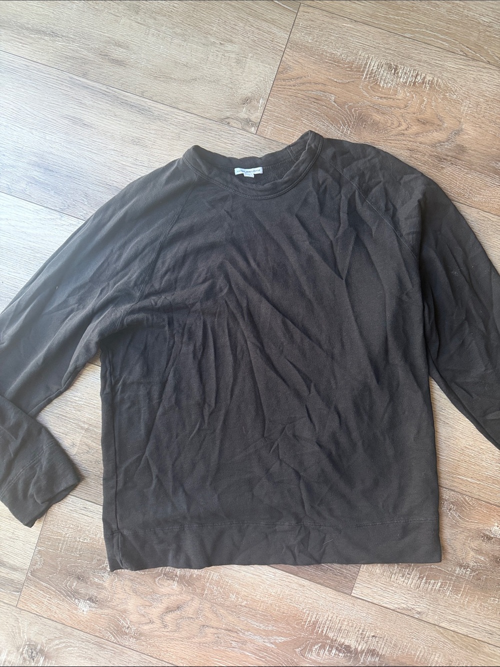 James Perse Men's Black Long Sleeve Crewneck Tee